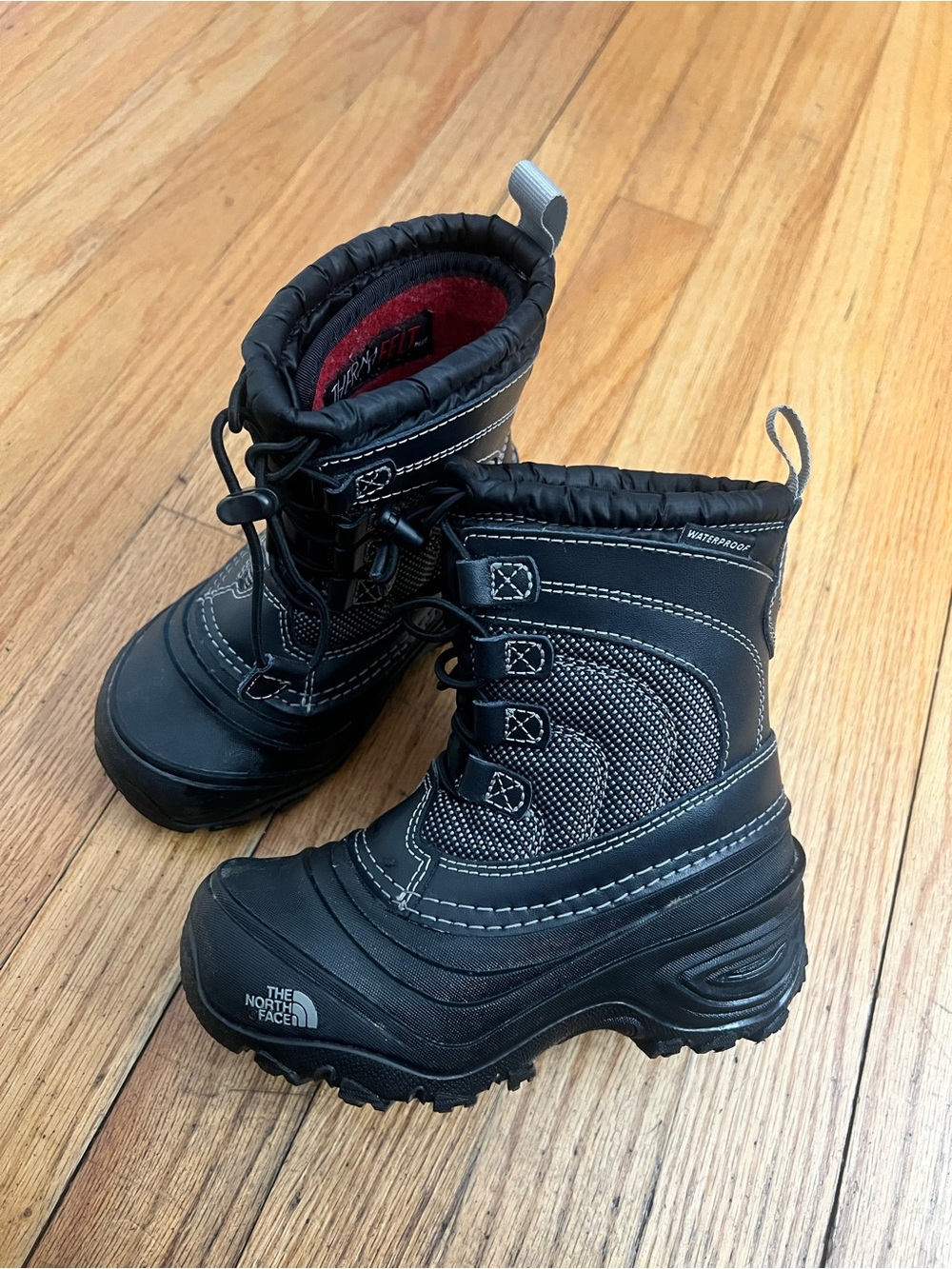 The North Face Kids Black Insulated Waterproof Snow Boots